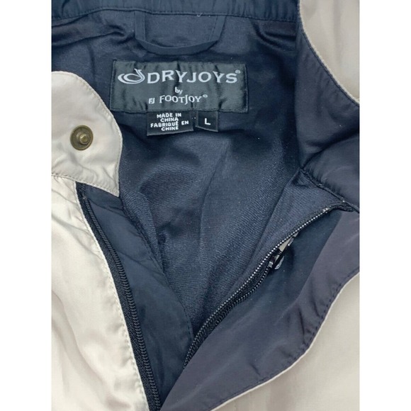 DryJoys by FootJoy Mens SS 1/2 Zip/Snap Pullover Golf Rain Jacket Beige L - Picture 4 of 8
